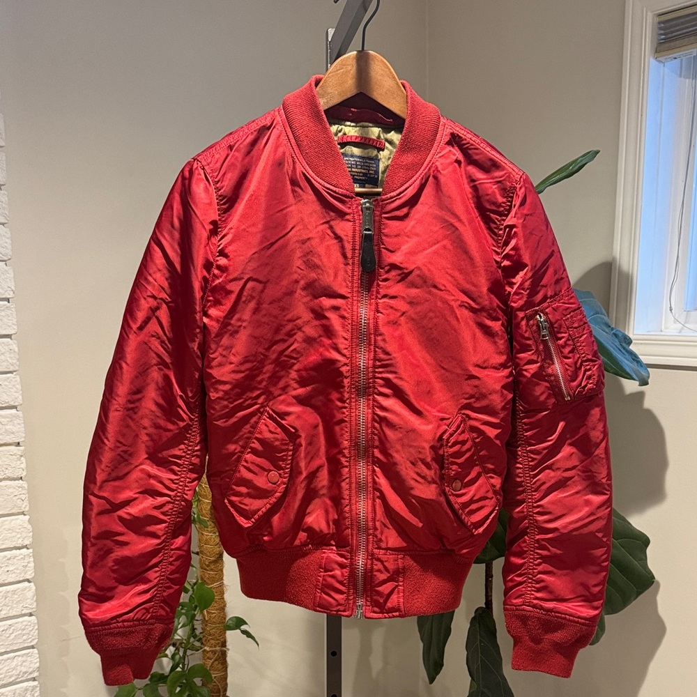 Alpha Industries Vibrant Red Bomber Jacket